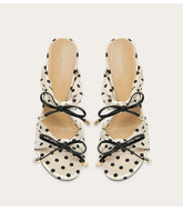 Polka dot bow party sandals styled for weddings and celebrations