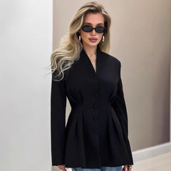 Professional black jacket designed for meetings and stylish city looks