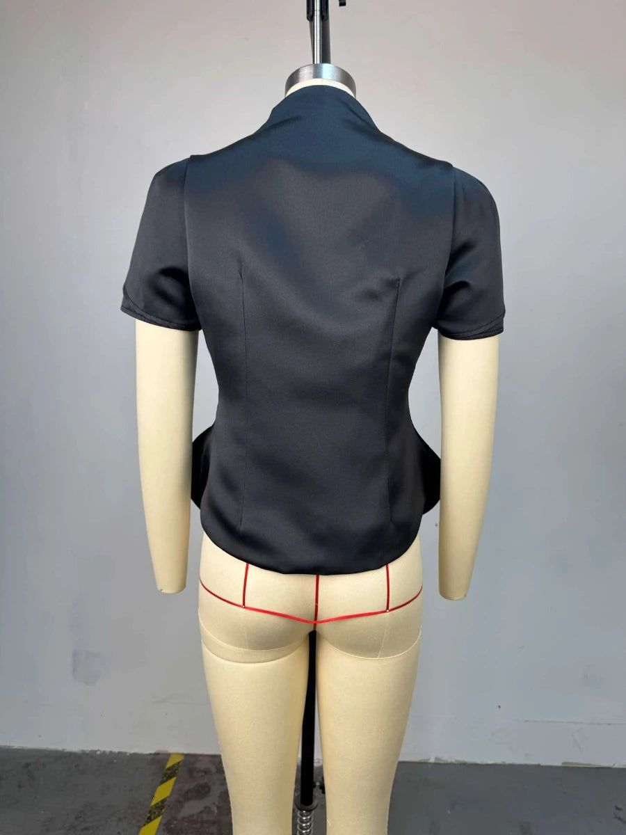 Puff sleeve black blouse perfect for coffee dates and Pinterest outfit inspiration