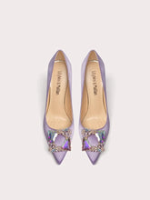 Purple crystal embellished party pumps styled for weddings and celebrations