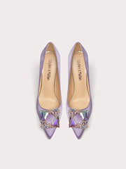 Purple crystal embellished party pumps styled for weddings and celebrations