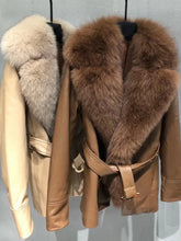 Sheepskin blazer with full-pelt fur collar