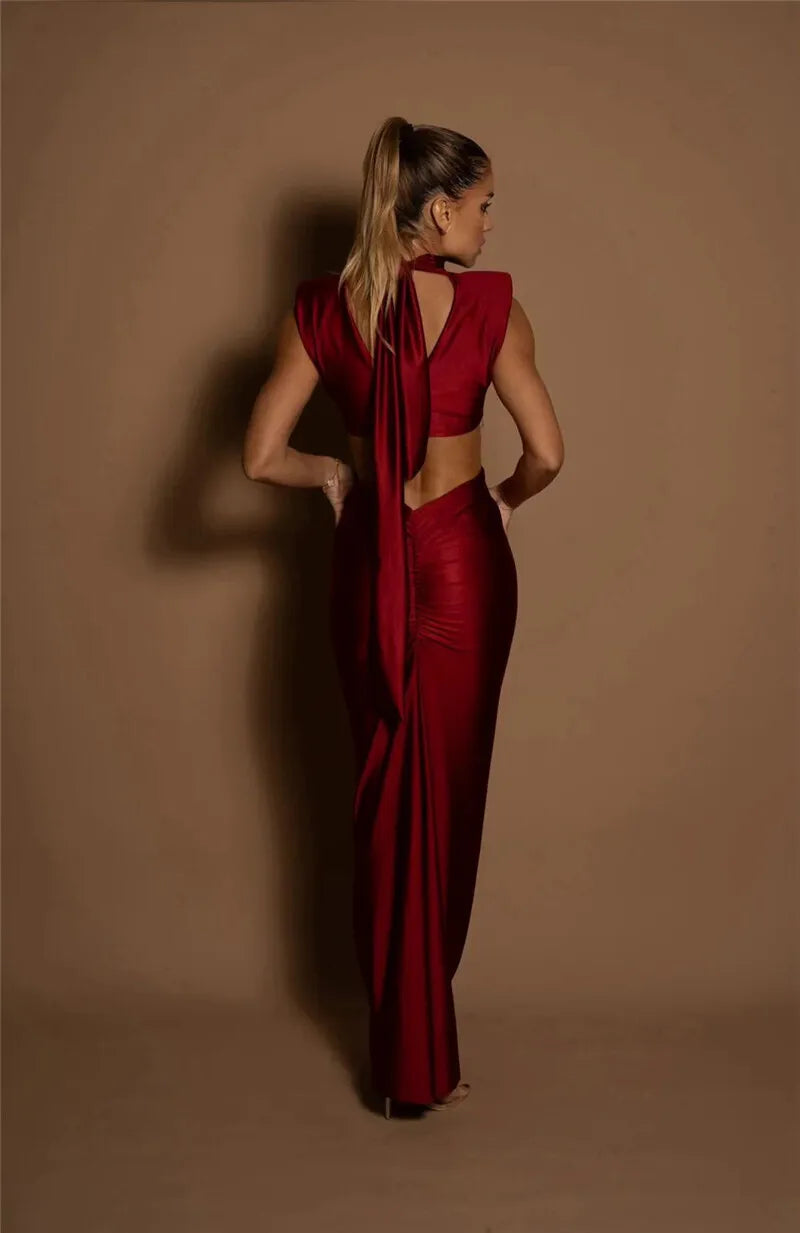 Red sheath dress ideal for winter weddings and parties