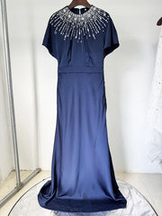 Regal A-line formal dress with ankle length and luxury details