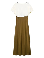 Retro lace detail midi dress paired for brunch or cottagecore-inspired outings