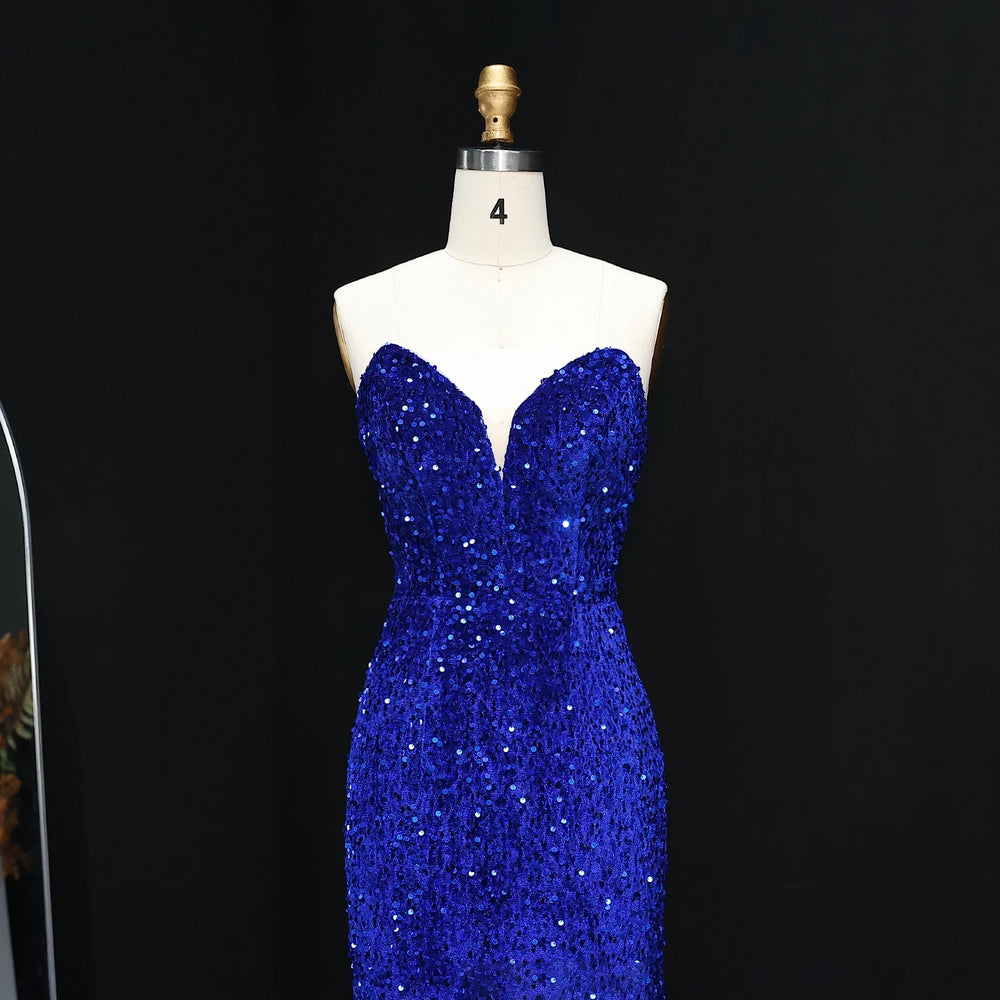 Floor-length mermaid silhouette with a clean hem and fitted line