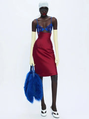Runway inspired color block dress with bold details for fashion events