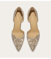 Sparkly sequin rhinestone slip-on sandals for weddings