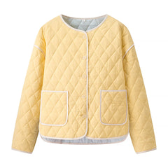 Short jacket with binding detail and functional pockets for women