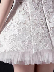 “Side view of short A-line dress with empire waist fit”