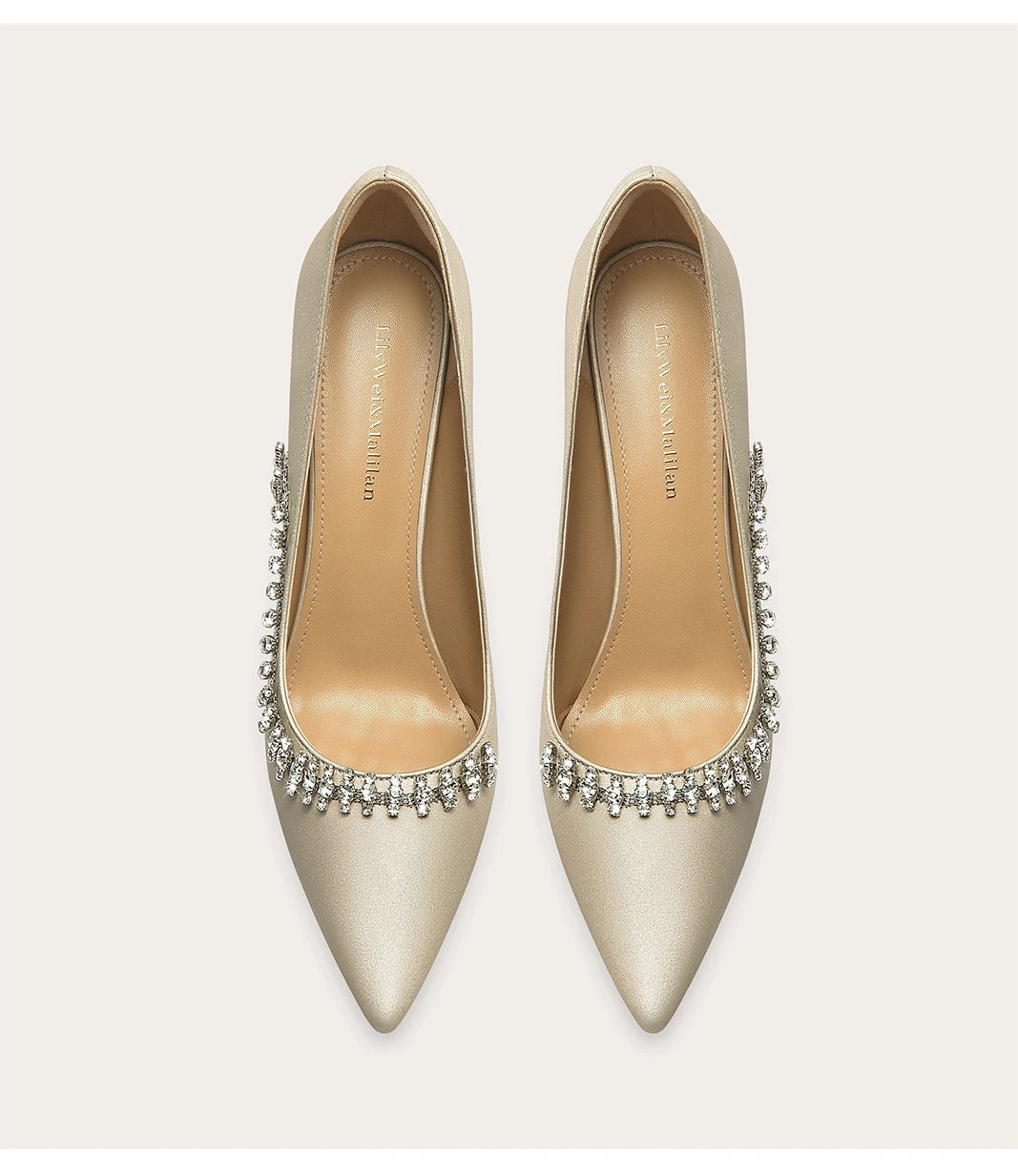 Silk rhinestone ruffle wedding pumps with pointed toe