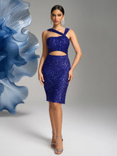 Sparkle bodycon mini dress in blue for club and cocktail nights