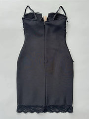 Sexy clubwear mini dress with sleek straight silhouette