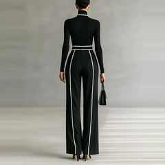 Statement black ankle pants styled for modern work or casual fashion