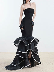 Statement black mermaid gown shown for elegant red carpet style