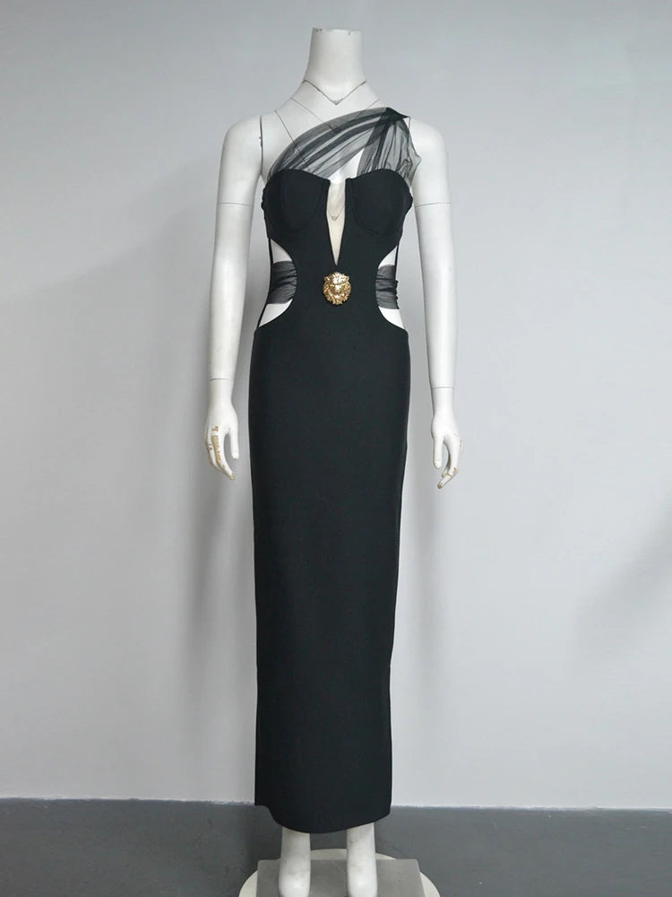 Statement black one-shoulder formal gown for galas and cocktail nights