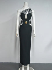 Statement black one-shoulder formal gown for galas and cocktail nights