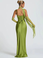 Statement green gala guest dress, ideal for special occasions