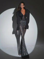 Statement party jacket with glitter trousers perfect for celebrations
