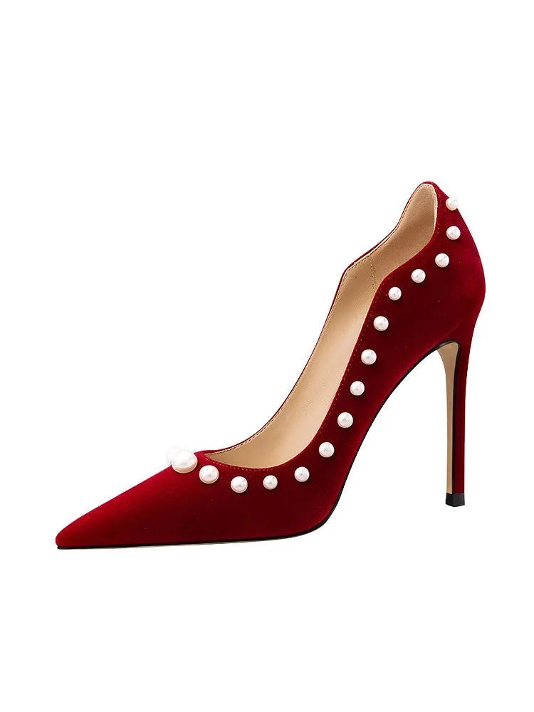 Statement party pearl shoes for women designed for modern occasions
