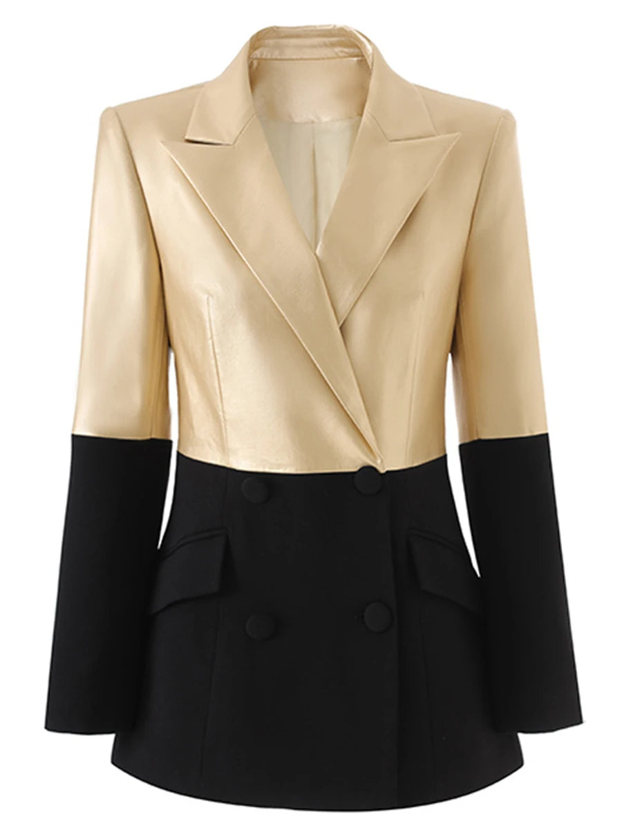 Elegant gold and black blazer designed for modern formal looks