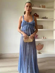 A stylish two-piece set with a lace and ruffle design.