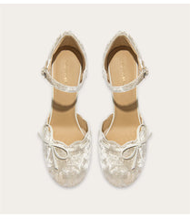 Party-ready suede stiletto sandals with rhinestone bowknot