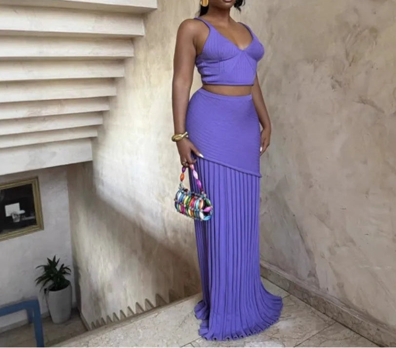 Feminine spring co-ord outfit styled for vacation or city brunch