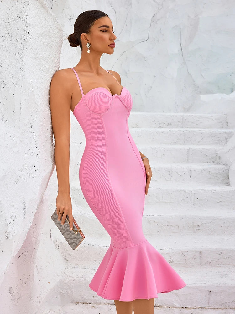 Sweetheart pink midi with mermaid hem for Pinterest-worthy occasions