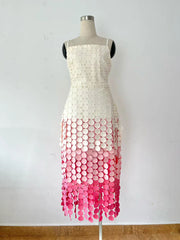 Textured ombre purple midi dress perfect for weddings