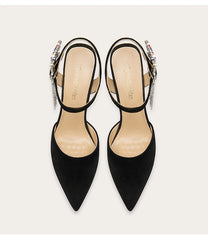 Vibrant crystal party sandals adding sparkle to evening fashion outfits