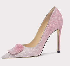Wedding pink glitter event shoes designed for statement looks