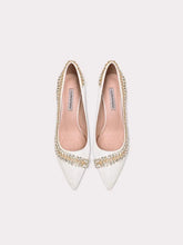 White crystal embellished party pumps styled for weddings and events