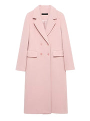 Thick winter wool-blend coat with button front