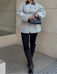 Tailored zip jacket with regular length and streamlined silhouette