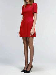 Short sleeve red mini dress for all occasions and body types