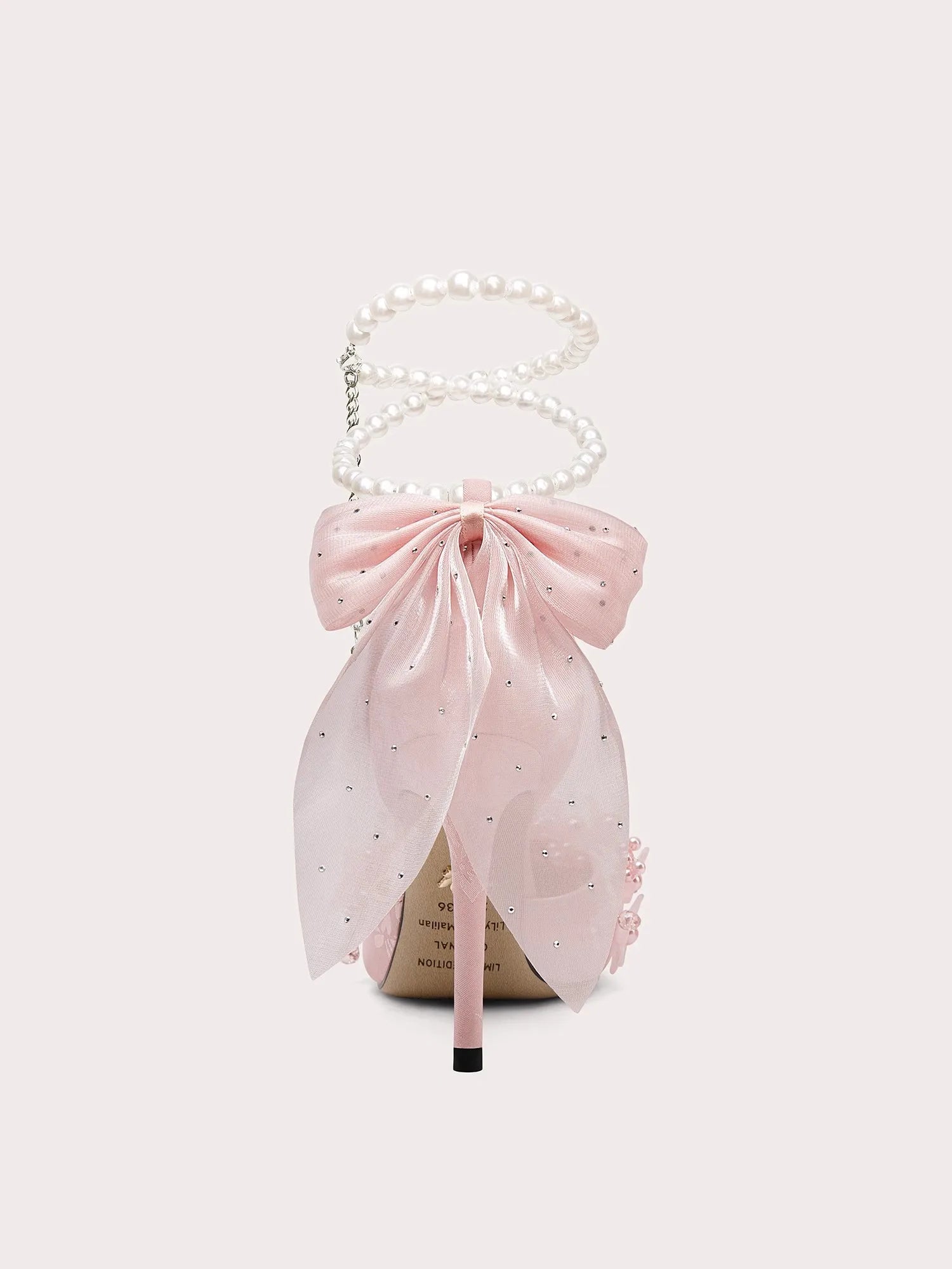 Luxury pink ribbon bow high heel sandals for weddings