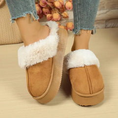 Women’s casual warm suede snow boots for cold weather