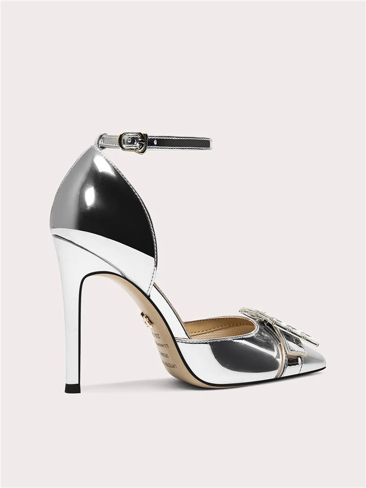 Women’s crystal embellished silver dress sandals