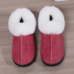 Women’s fluffy closed toe slippers for winter lounging