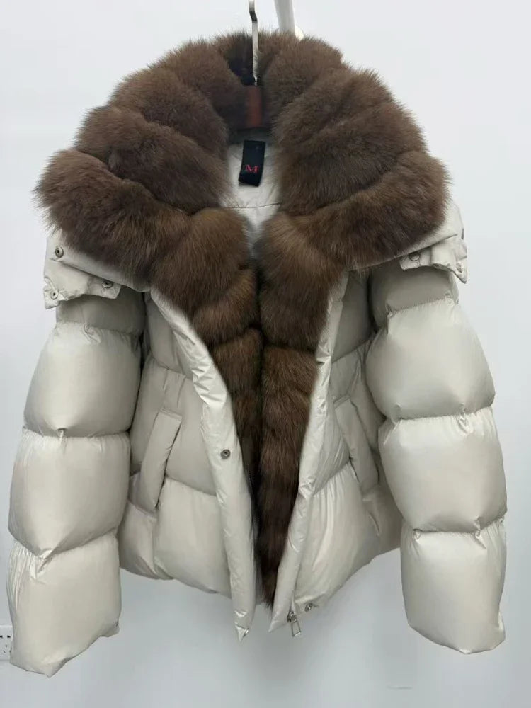 Thick winter down jacket for women