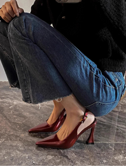 Women’s elegant summer high heel sandals with buckle strap