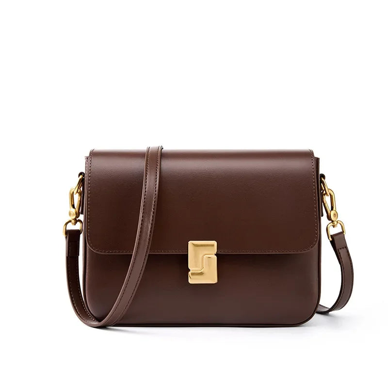 Compact satchel-style crossbody bag with clean lines and single strap