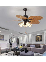 52“ Glass Remote Control Ceiling Fan Light 110V- 220V 