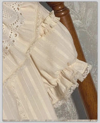 Lace Collar Blouse with Bow Detail Short Sleeve Top