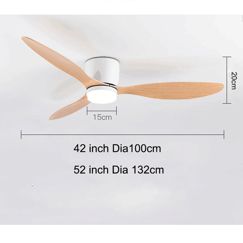 DC Motor 6 Speeds Remote Control Ceiling Fan With/Without LED Light