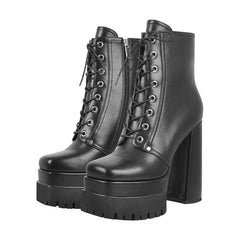 Chunky Platform Lace Up Boots