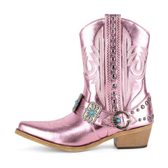 Western Embroidered Block Heel Boots