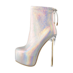 Patent Lace Up Platform Boots