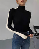 Turtleneck Long Sleeve Soft Women Pullover